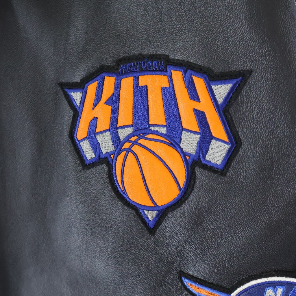 KITH(キス) ×AVIREX NEW YORK KNICKS ICON JACKET アビレックス ニューヨーク ニックス アイコン レザージャケット ブラック