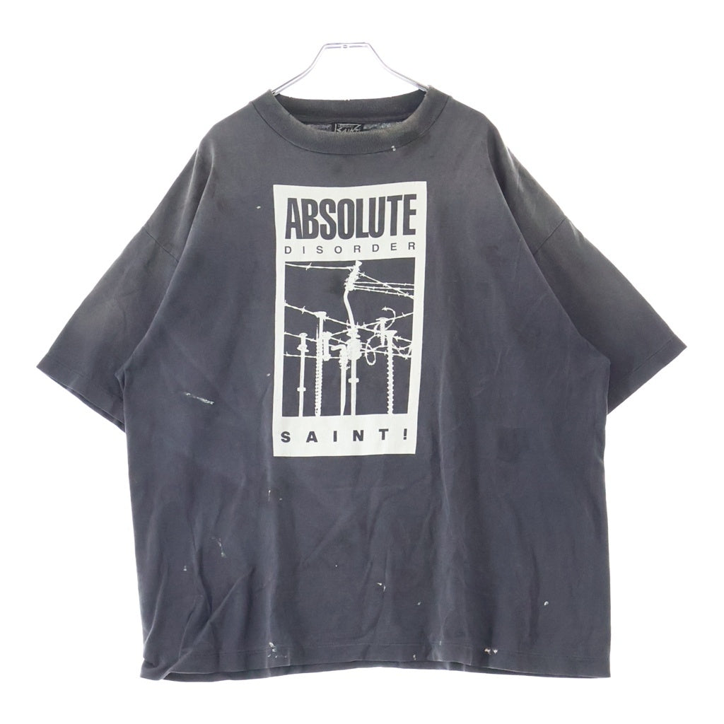 SAINT MICHAEL(セントマイケル) 26SS ABSOLUTE アブソリュート ロゴデザイン クルーネック カットソー 半袖Tシャツ ブラック SM-MK8-0000-C07