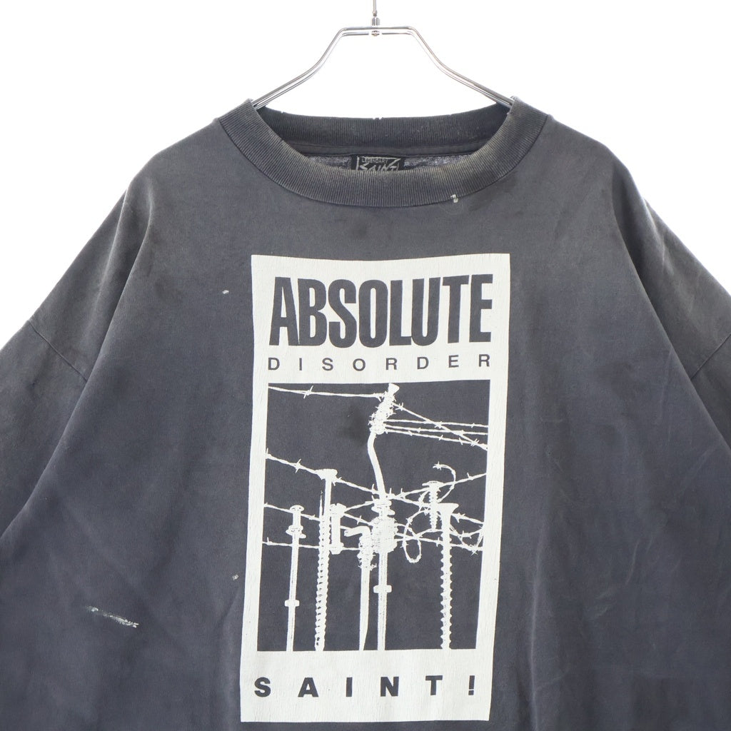 SAINT MICHAEL(セントマイケル) 26SS ABSOLUTE アブソリュート ロゴデザイン クルーネック カットソー 半袖Tシャツ ブラック SM-MK8-0000-C07