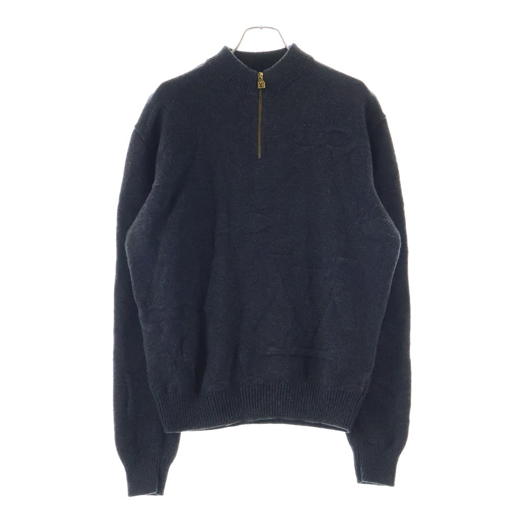 LOUIS VUITTON(ルイヴィトン) モノグラム ジャカード ウール ハーフジップセーター グレー RM251M9 NOS HSN04W