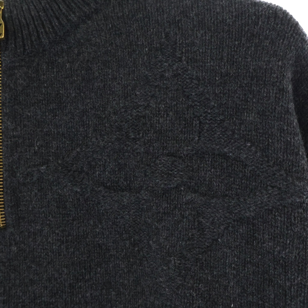 LOUIS VUITTON(ルイヴィトン) モノグラム ジャカード ウール ハーフジップセーター グレー RM251M9 NOS HSN04W