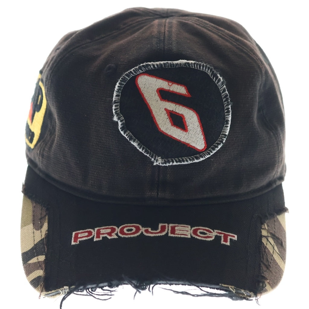 PROJECT G/R(プロジェクトジーアール) DECONSTRUCTED CAP デコンストラクテッドキャップ ダメージ加工 帽子 ブラック
