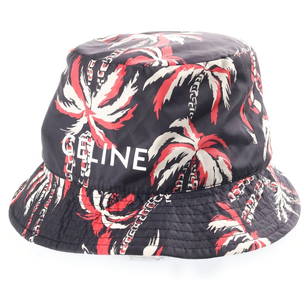 CELINE(セリーヌ) パームツリー柄 ロゴデザイン バケットハット 帽子 ブラック 2AU5B735T レディース