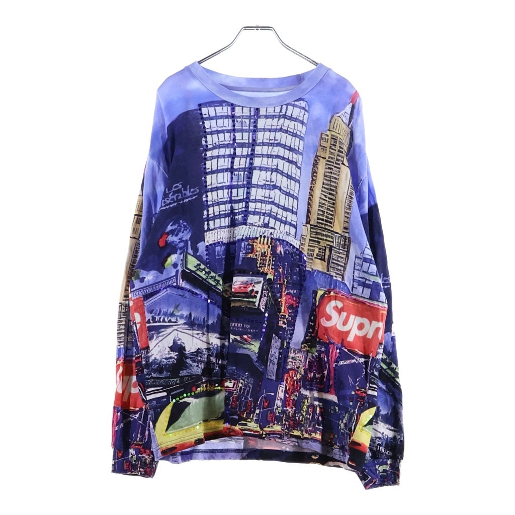 SUPREME(シュプリーム) 25SS Skyline Sequin LS Top スカイライン シークイン エルエス クルーネック カットソー 長袖Tシャツ マルチ