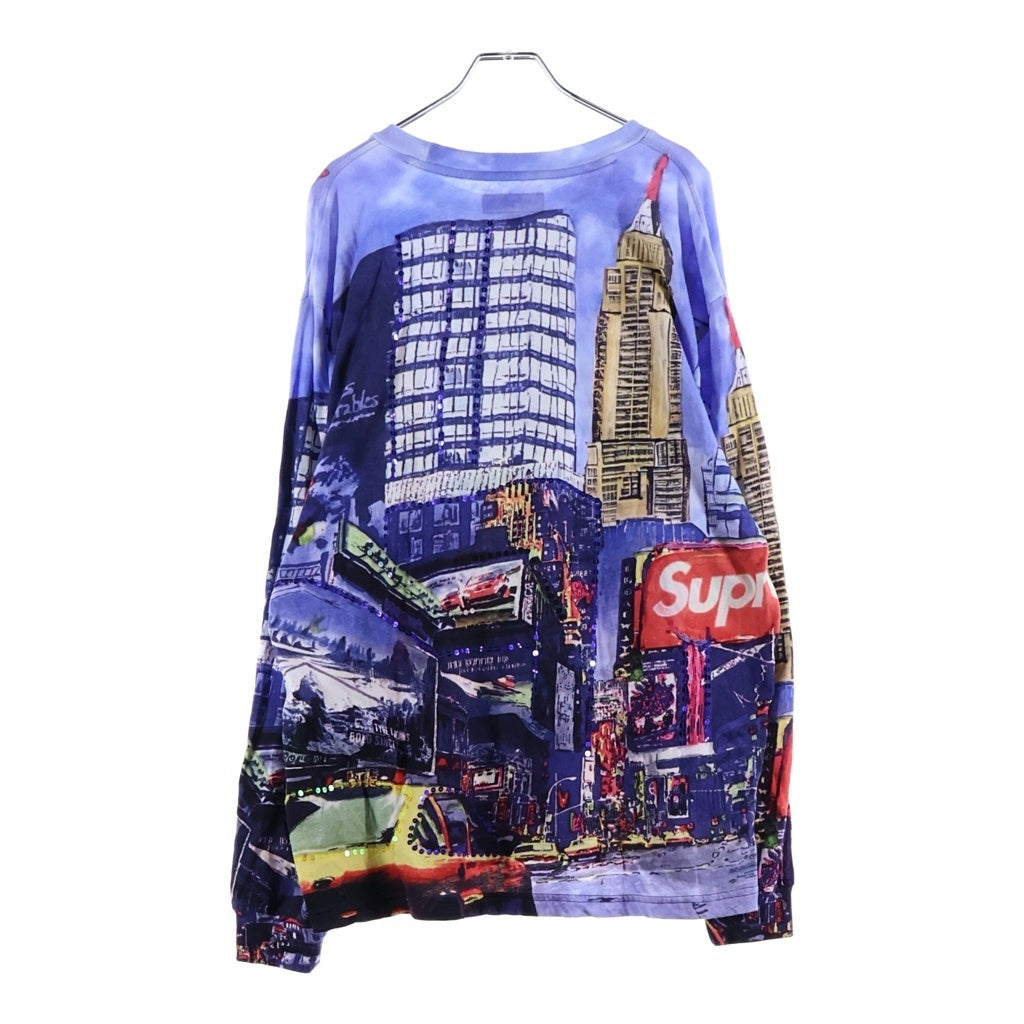 SUPREME(シュプリーム) 25SS Skyline Sequin LS Top スカイライン シークイン エルエス クルーネック カットソー 長袖Tシャツ マルチ