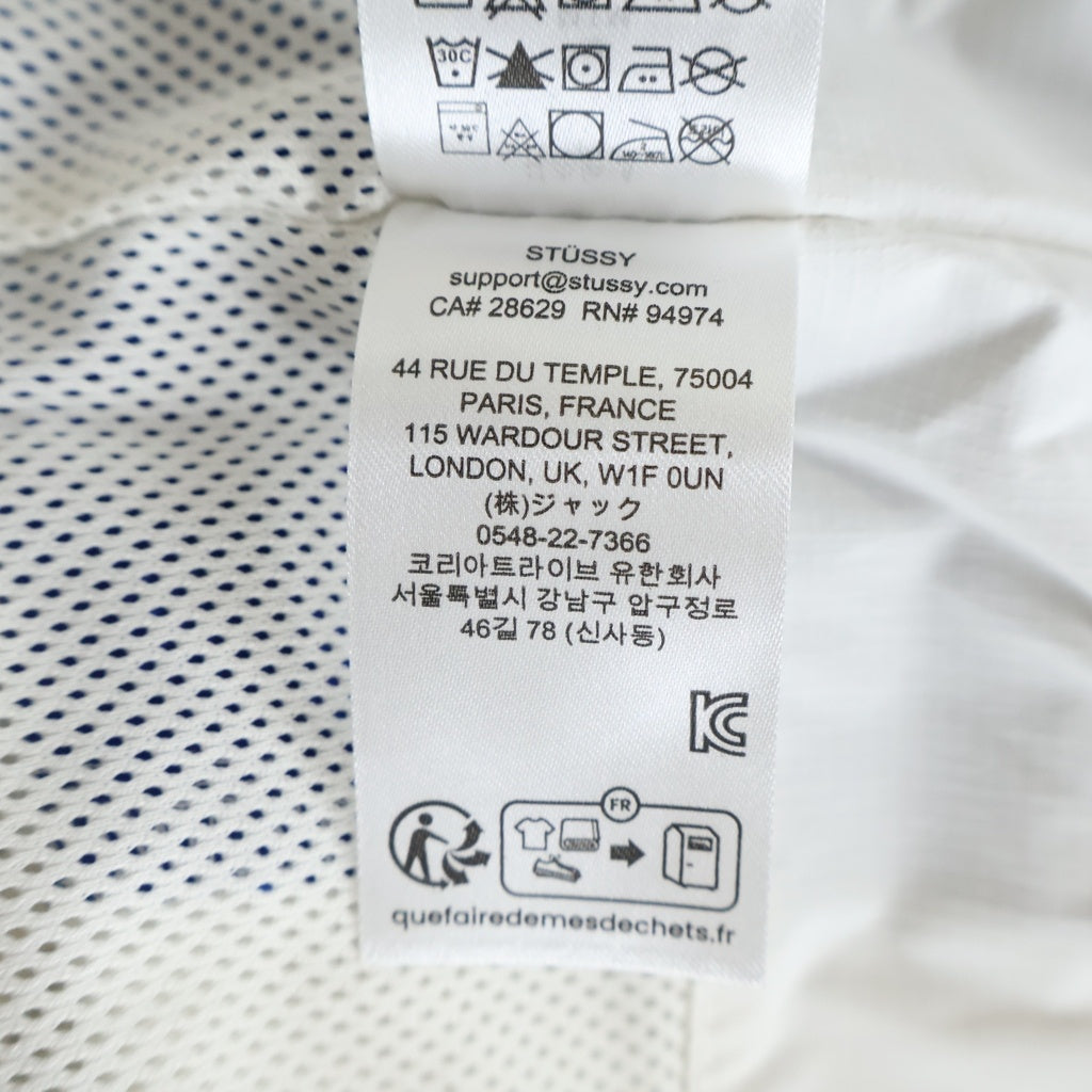 STUSSY(ステューシー) MX JACKET ロゴデザイン ジップアップ ナイロンジャケット ホワイト/ブルー