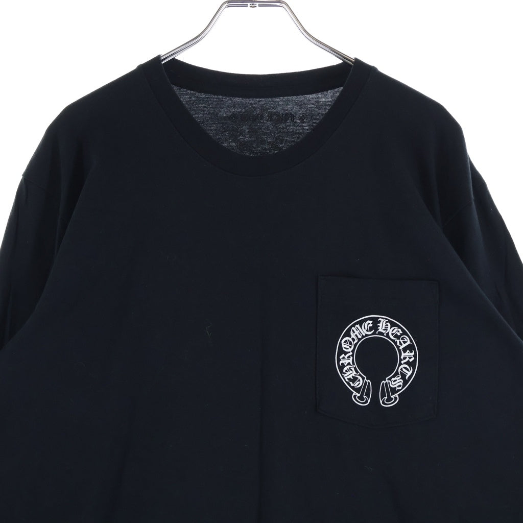 CHROME HEARTS(クロムハーツ) CH L/S T-SHIRT アームフローラル バックホースシュープリント 長袖Tシャツ ロンT ブラック