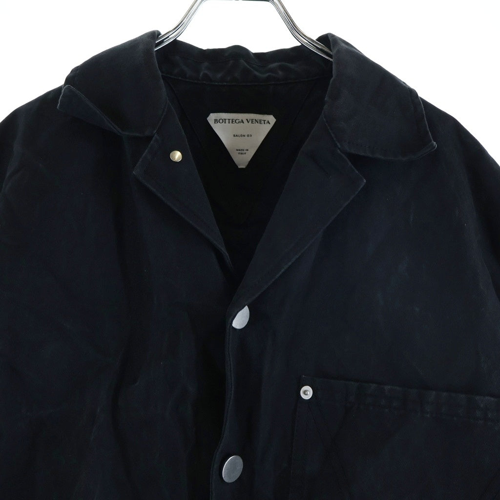 BOTTEGA VENETA(ボッテガヴェネタ) オーバーサイズ カバーオール 半袖シャツ ブラック