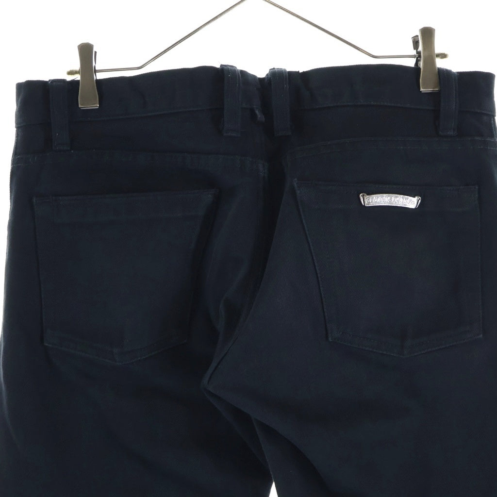 CHROME HEARTS(クロムハーツ) CRS BTN DENIM PANTS クロスボールボタン スクロールラベル ボタンフライデニムパンツ ブラック