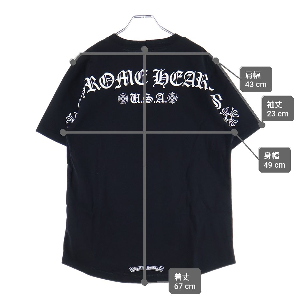 CHROME HEARTS(クロムハーツ) CH T-SHRT バックアーチロゴ プリント クルーネック半袖Tシャツカットソー ブラック