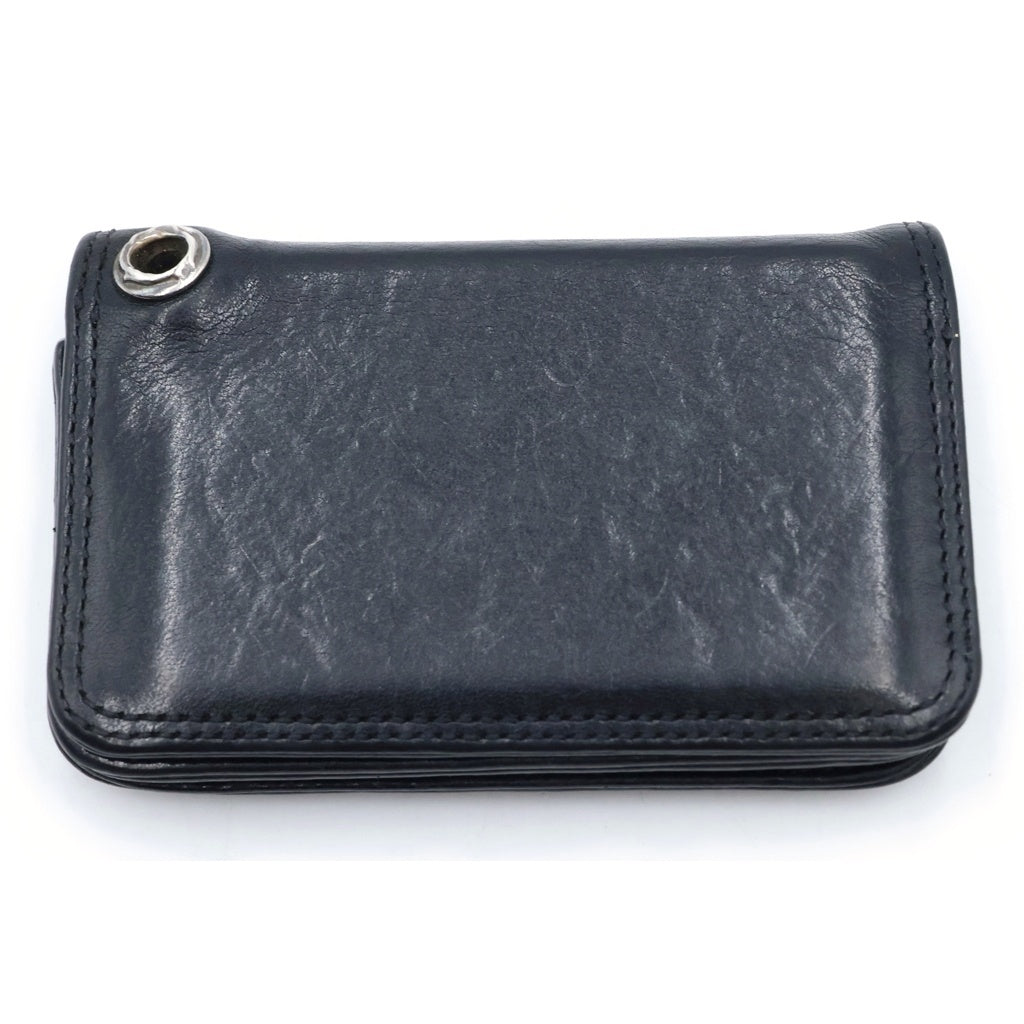 CHROME HEARTS(クロムハーツ) CARD CASE グロメット付き レザーカードケース ブラック