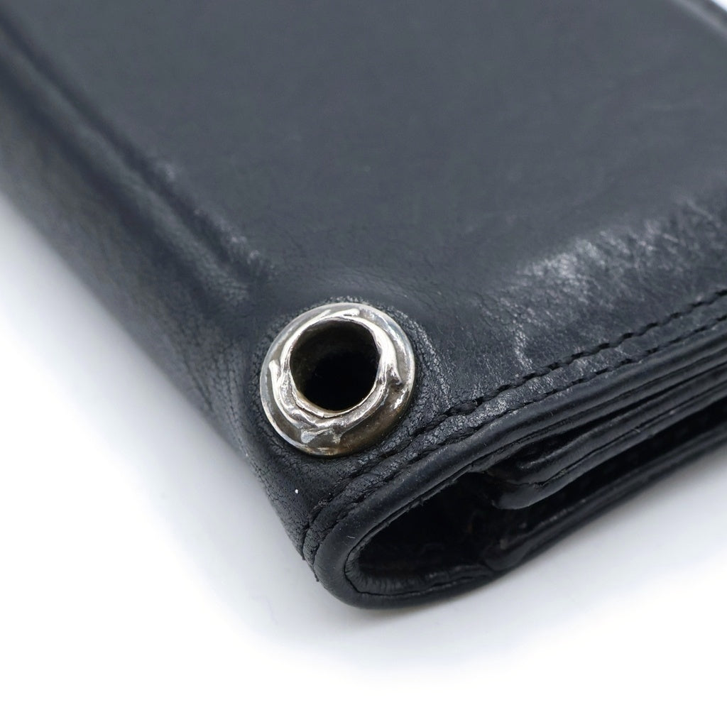 CHROME HEARTS(クロムハーツ) CARD CASE グロメット付き レザーカードケース ブラック