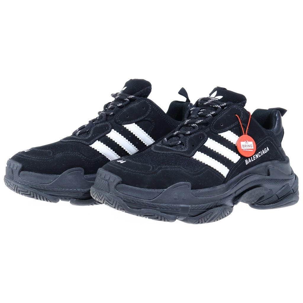 BALENCIAGA(バレンシアガ) × adidas TRIPLE S TRAINERS 712821 アディダス トリプルエス レースアップスニーカー ダッドスニーカー ブラック