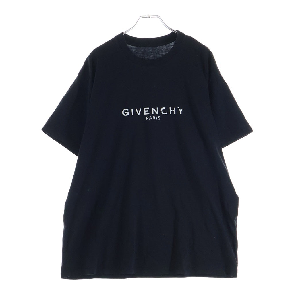 GIVENCHY(ジバンシィ) ヴィンテージ ロゴプリント コットン 半袖Tシャツ ブラック BM70CU3002