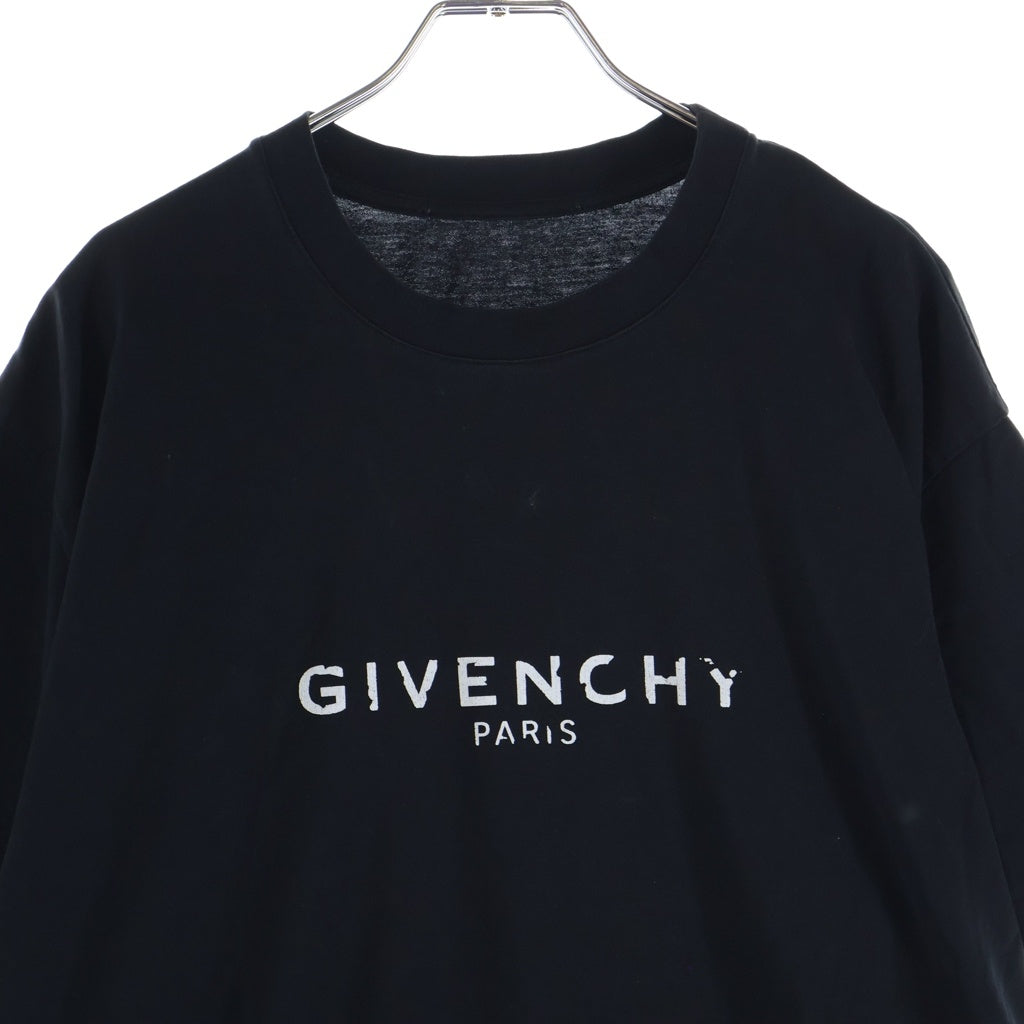 GIVENCHY(ジバンシィ) ヴィンテージ ロゴプリント コットン 半袖Tシャツ ブラック BM70CU3002