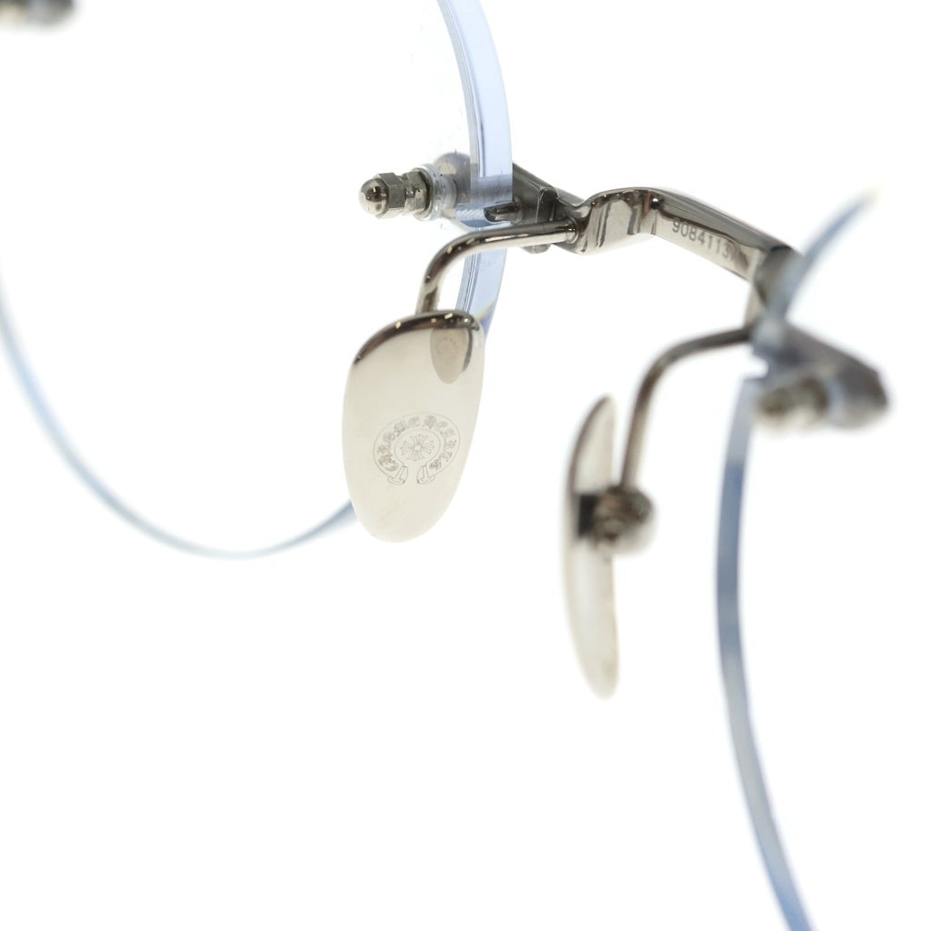CHROME HEARTS(クロムハーツ) SOFFFFFFFFERS I フローラル ボストン型 リムレスメガネ シルバー