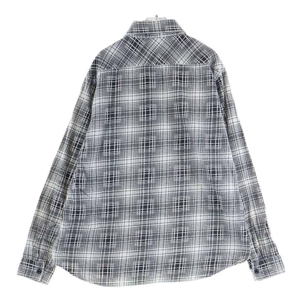 STUSSY(ステューシー) 00S OLD STUSSY オールド プリントネル長袖シャツ ブラック/ホワイト