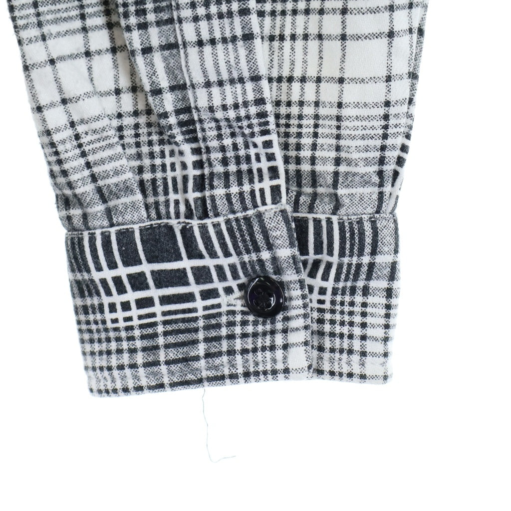 STUSSY(ステューシー) 00S OLD STUSSY オールド プリントネル長袖シャツ ブラック/ホワイト