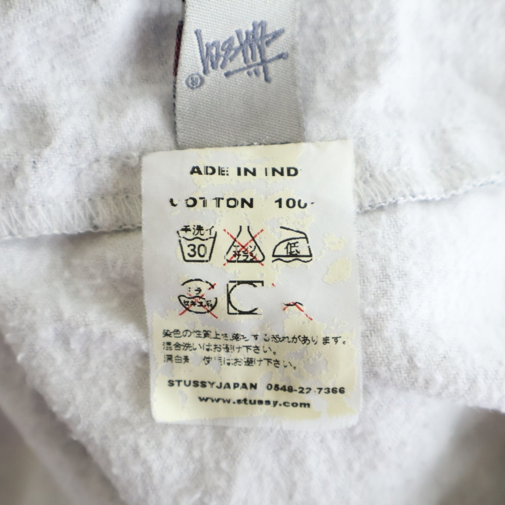 STUSSY(ステューシー) 00S OLD STUSSY オールド プリントネル長袖シャツ ブラック/ホワイト