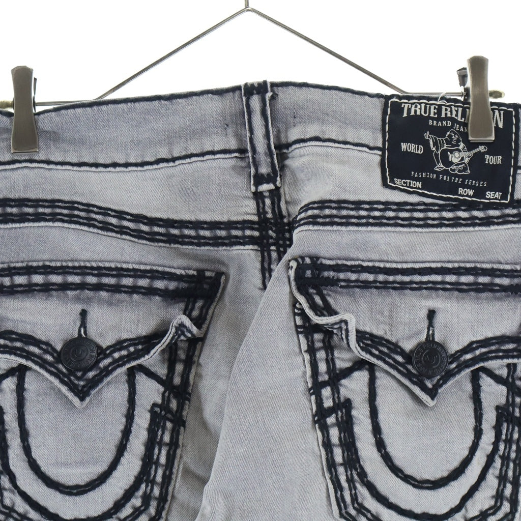 TRUE RELIGION(トゥルーレリジョン) RICKY SUPER QT STRAIGHT JEANS ストレートデニムパンツ グレー TRUE460