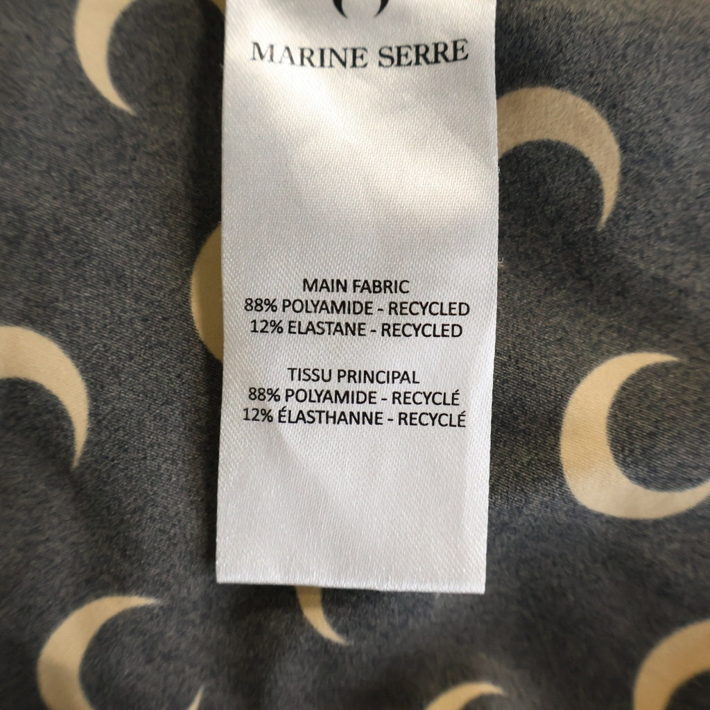 MARINE SERRE(マリーン セル) ムーンプリント リサイクルジャージー 長袖Tシャツ カットソー ブラック レディース