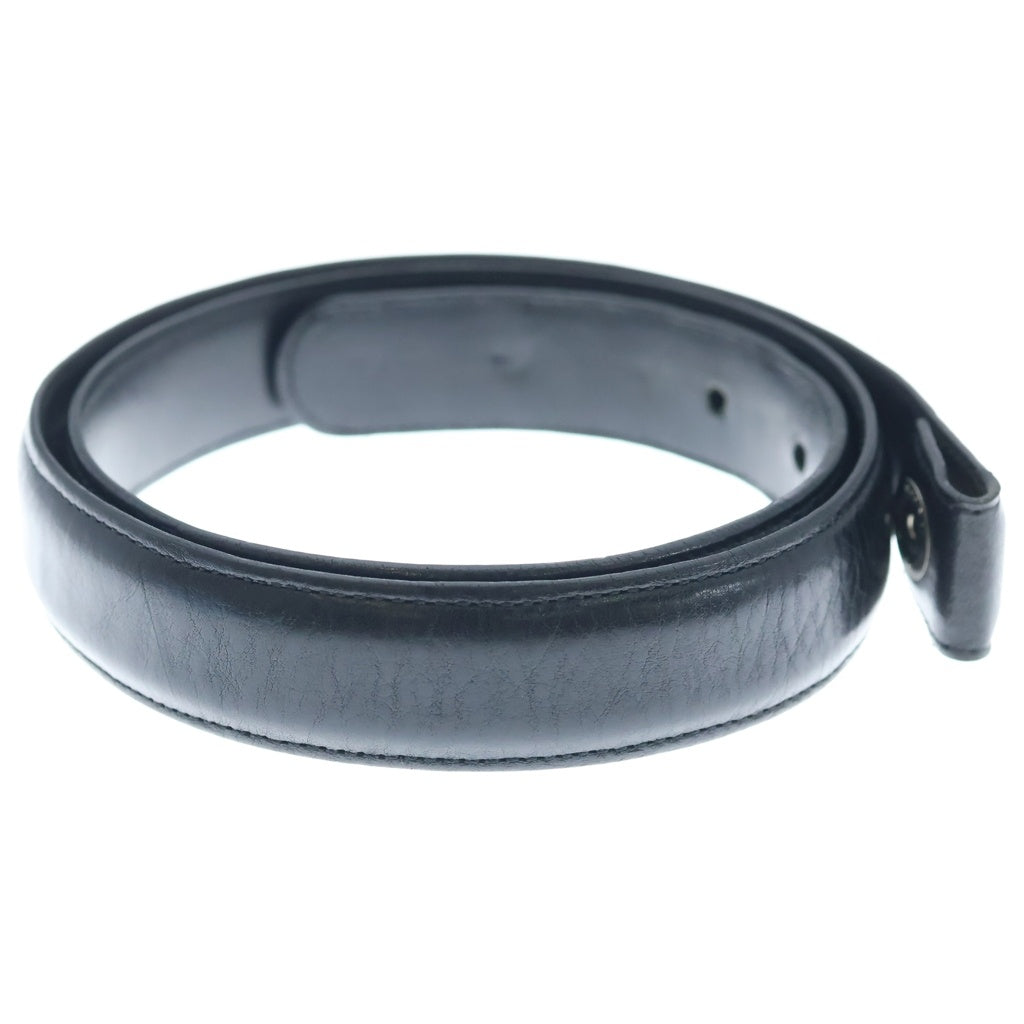 CHROME HEARTS(クロムハーツ) 1.0 STRAP 1.0inchスクロールレーベルリベッツ レザーベルト ブラック