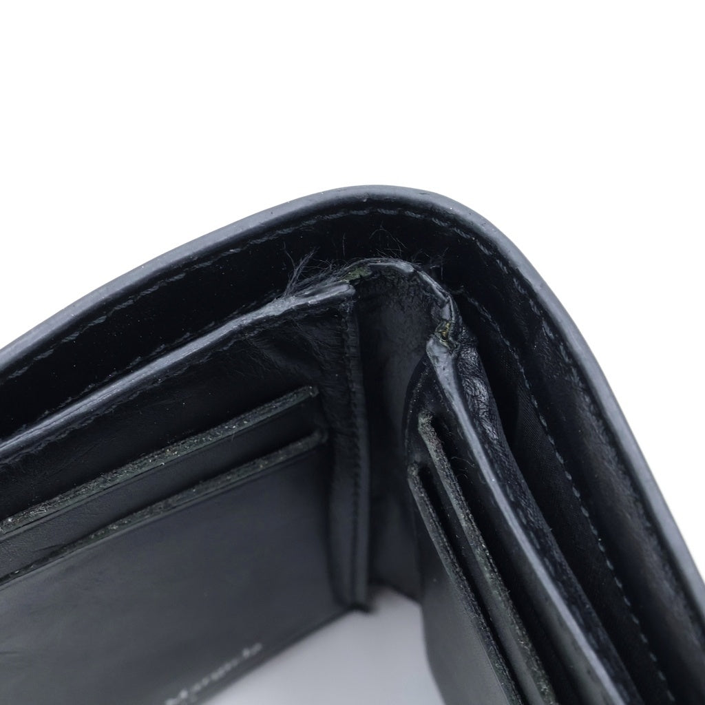 Maison Martin Margiela(メゾンマルタンマルジェラ) 4ステッチ 三つ折りレザー財布 ブラック レディース