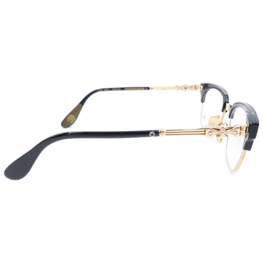CHROME HEARTS(クロムハーツ) BONENNOISSEUR 2 テンプルCHクロス ハーフリム サングラス アイウェア 眼鏡 ブラック/ゴールド