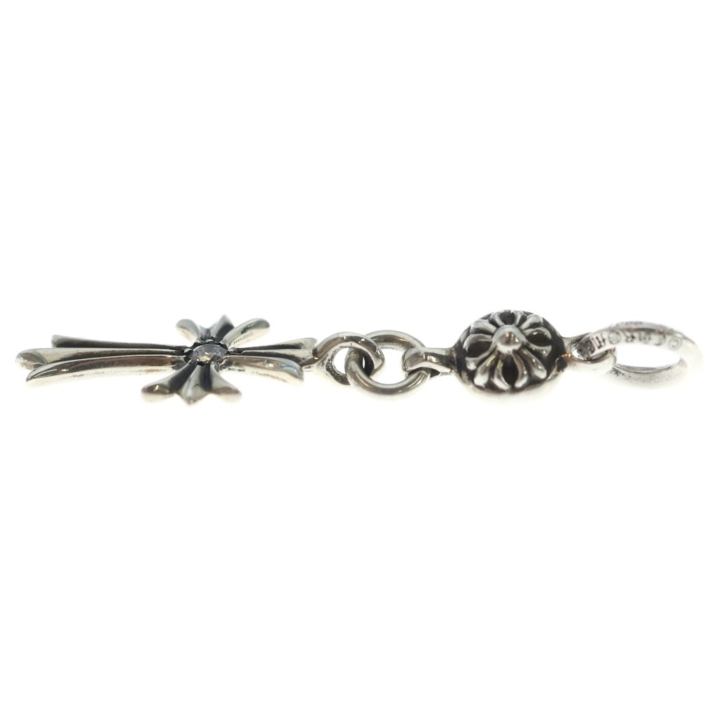CHROME HEARTS(クロムハーツ) 1B TNY CH CRS 1DIA 1ボールタイニーCHクロス 1ダイヤ チャーム シルバーネックレストップ