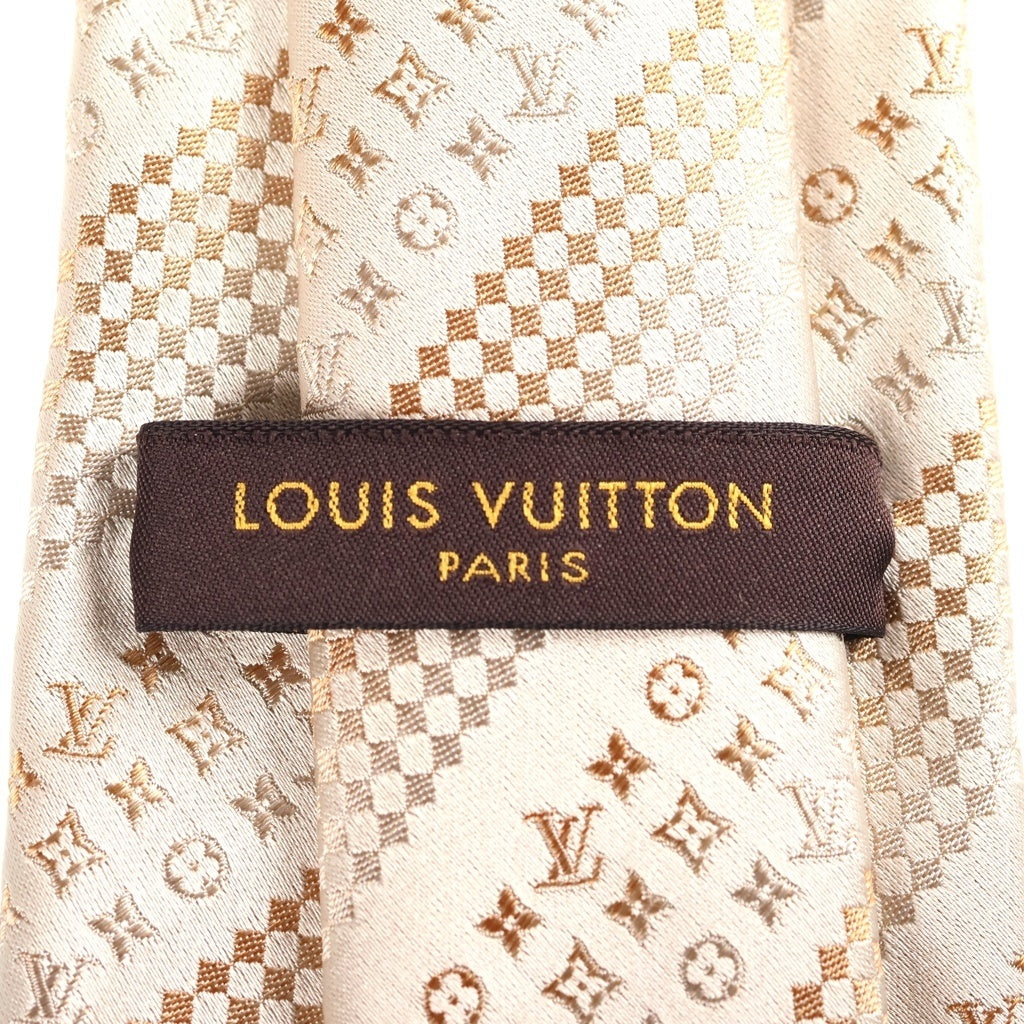 LOUIS VUITTON(ルイヴィトン) ダミエ モノグラム シルクネクタイ ゴールド