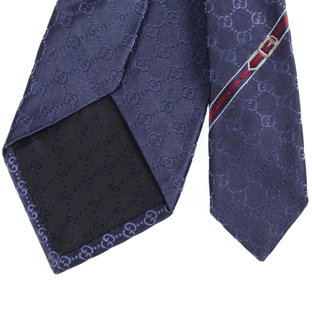 GUCCI(グッチ) GGパターン シルク ネクタイ ネイビー 456520