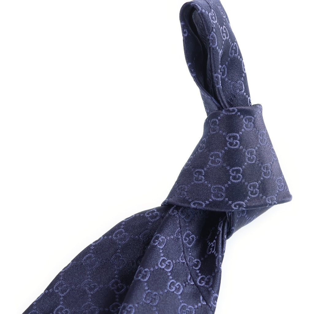 GUCCI(グッチ) GGパターン シルク ネクタイ ネイビー 456520