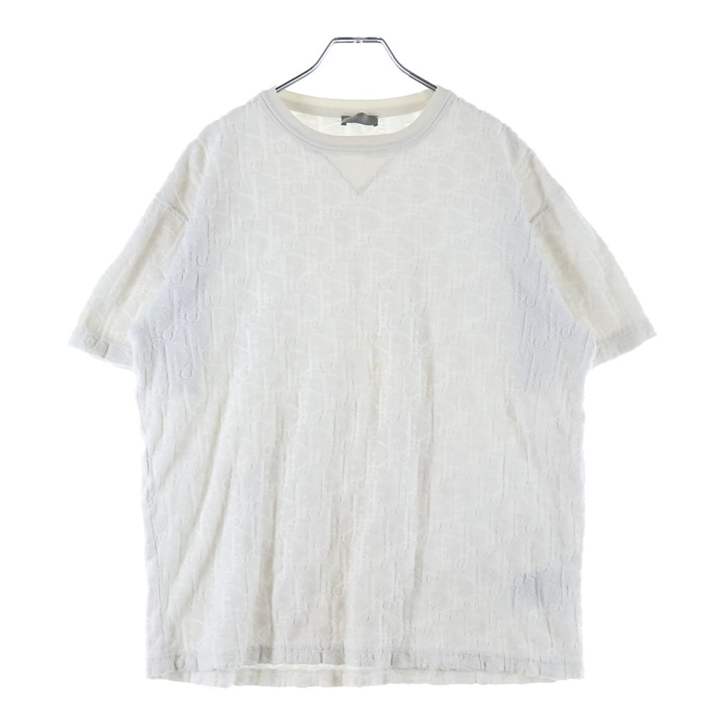DIOR(ディオール) オブリーク総柄 パイル 半袖Tシャツ カットソー ホワイト 113J692A0614