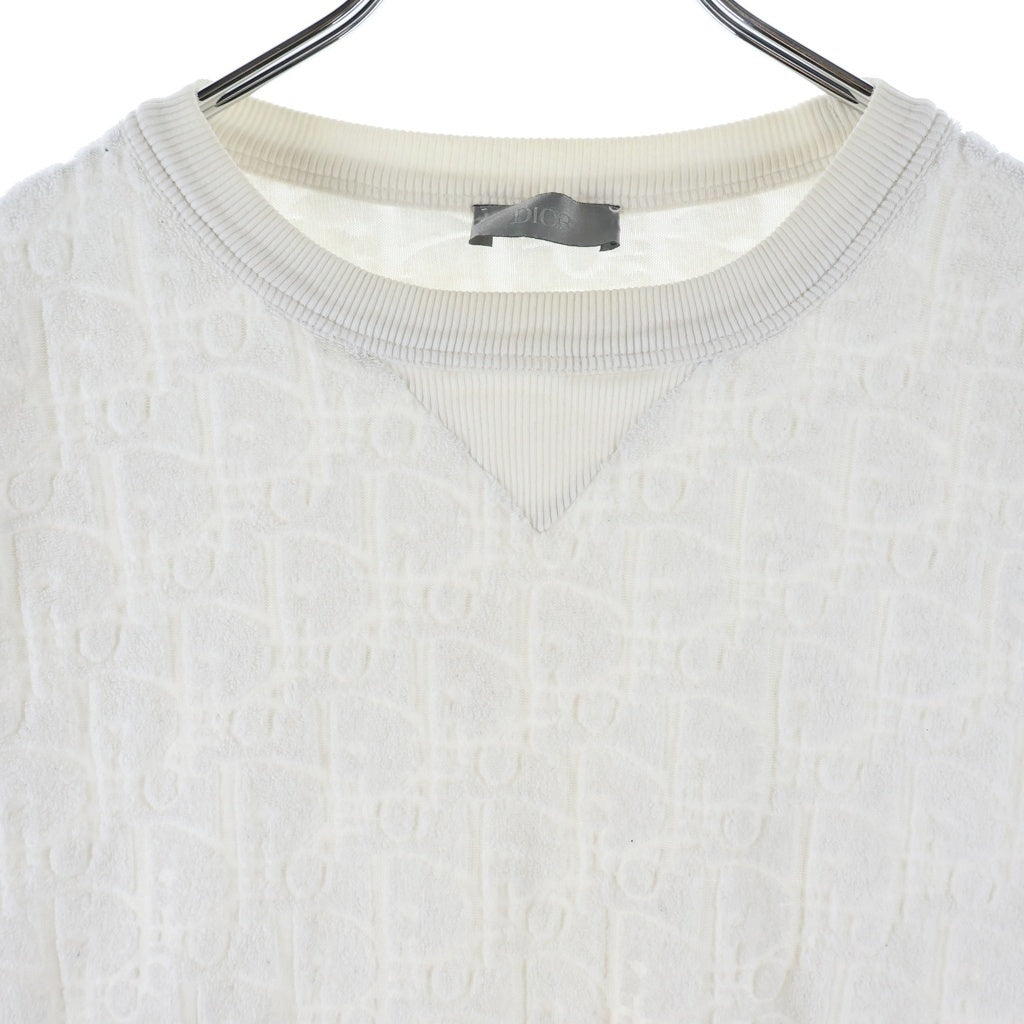 DIOR(ディオール) オブリーク総柄 パイル 半袖Tシャツ カットソー ホワイト 113J692A0614