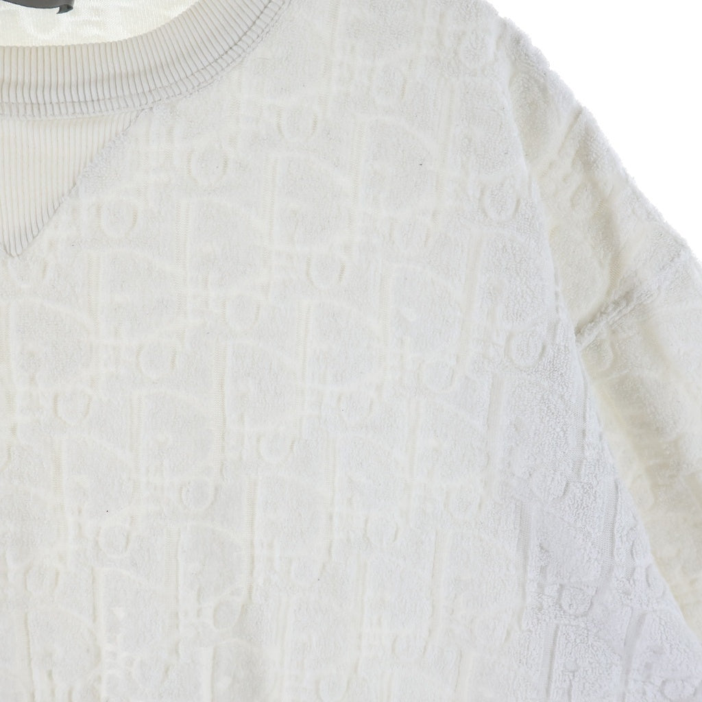DIOR(ディオール) オブリーク総柄 パイル 半袖Tシャツ カットソー ホワイト 113J692A0614