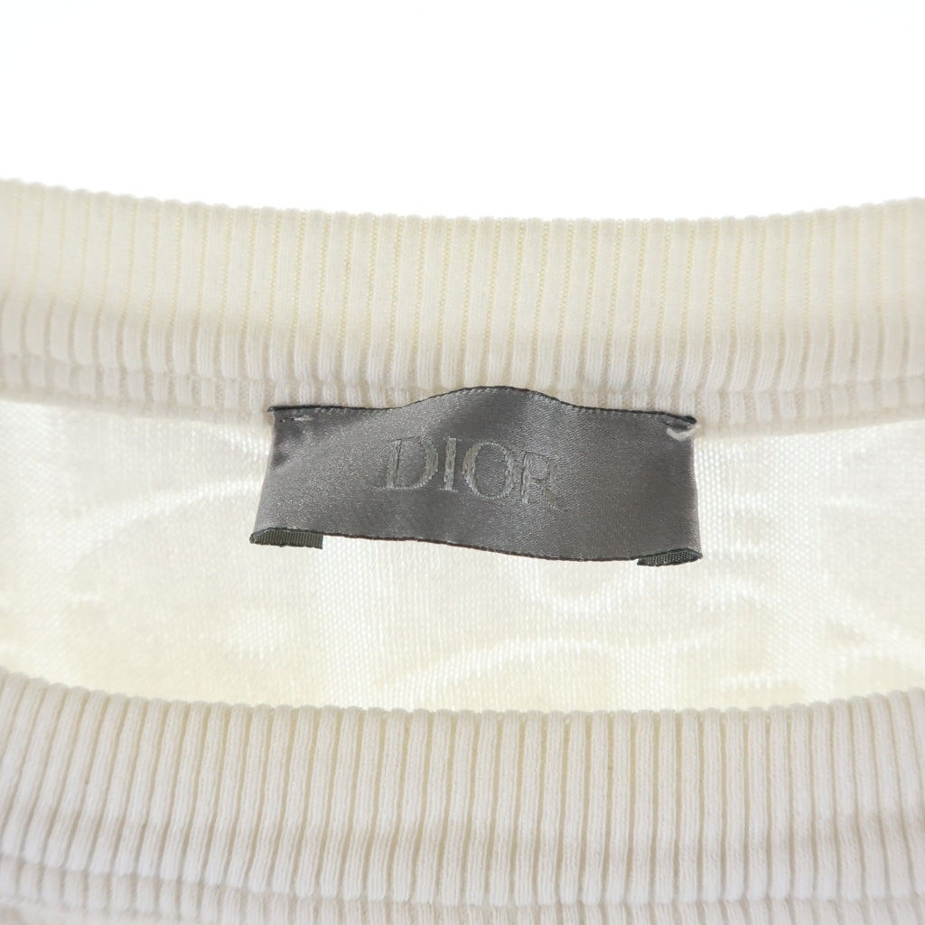 DIOR(ディオール) オブリーク総柄 パイル 半袖Tシャツ カットソー ホワイト 113J692A0614