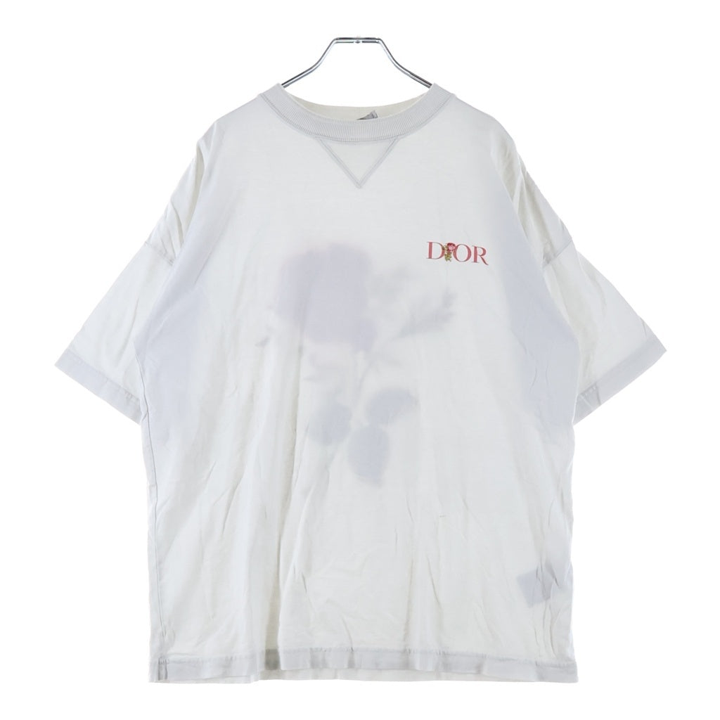DIOR(ディオール) 22AW ロゴ刺繍半袖Tシャツ カットソー ホワイト 243J685A0677