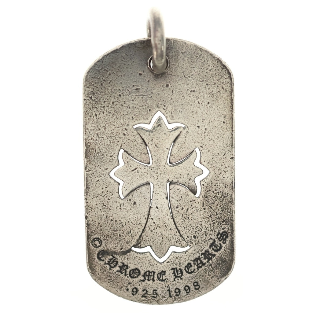 CHROME HEARTS(クロムハーツ) D TAG LRG TNY CRS カットアウト タイニークロス ドッグタグ ラージ ペンダントトップ シルバー