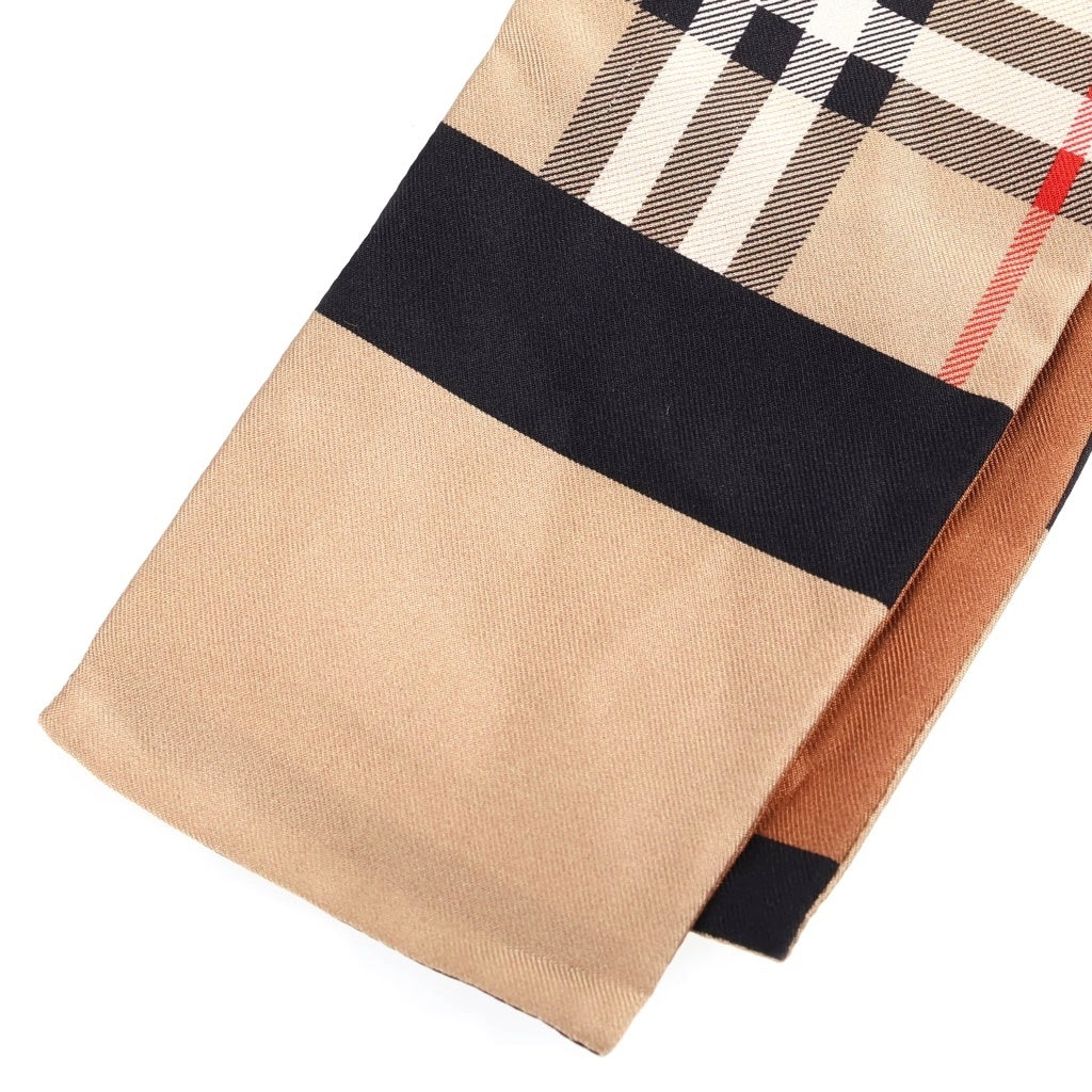 BURBERRY(バーバリー) ノバチェック柄 リバーシブル シルク スカーフ ベージュ レディース