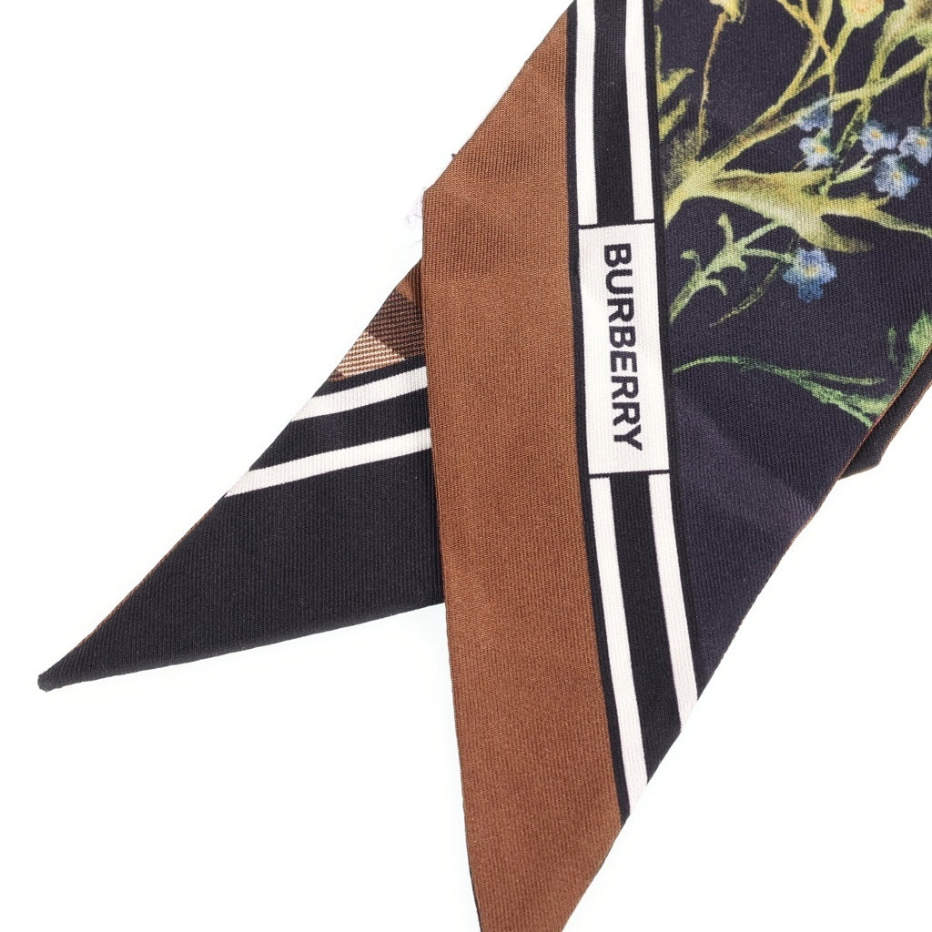 BURBERRY(バーバリー) ノバチェック柄 リバーシブル シルク スカーフ ブラウン レディース