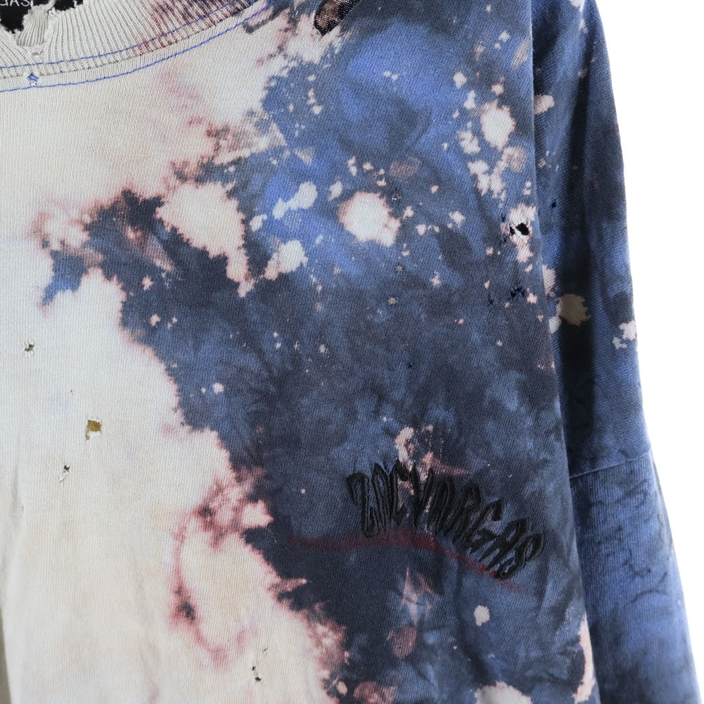 Z.VARGAS(ザックバルガス) ブリーチ加工 リメイク 長袖Tシャツ ロンT カットソー ブルー