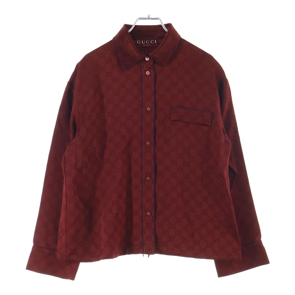GUCCI(グッチ) GG総柄 レーヨン 長袖シャツ レッド レディース 836292 Z7ADF