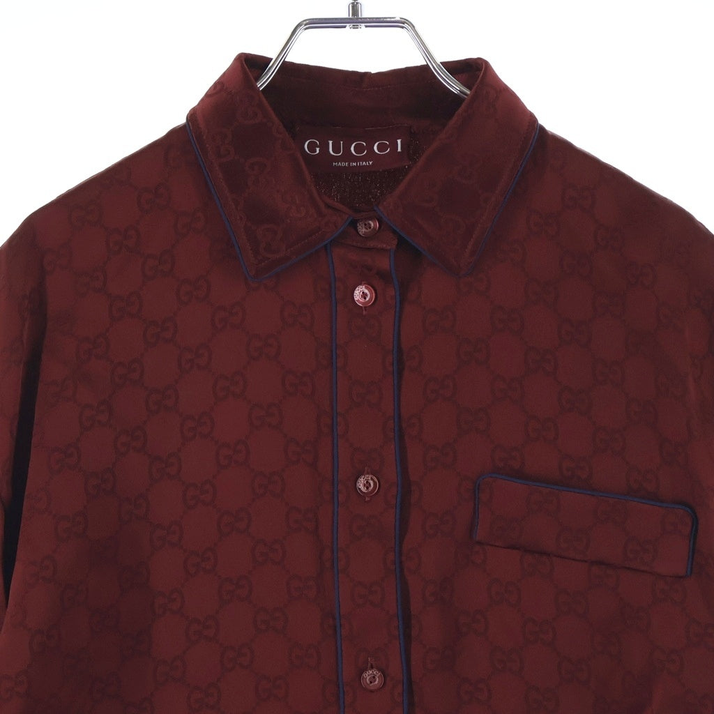 GUCCI(グッチ) GG総柄 レーヨン 長袖シャツ レッド レディース 836292 Z7ADF