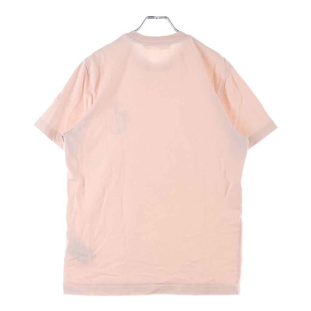 MONCLER(モンクレール) 26SS WHITE T shirt with printed logo プリントロゴデザイン クルーネック カットソー 半袖Tシャツ ピンク L10918C00065