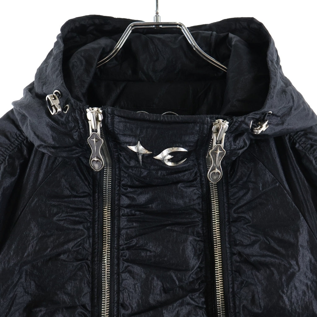THUG CLUB(サグクラブ) 24AW NYLON JUMPER ダブルジップナイロンボンバージャケット ブラック TC24JP1001