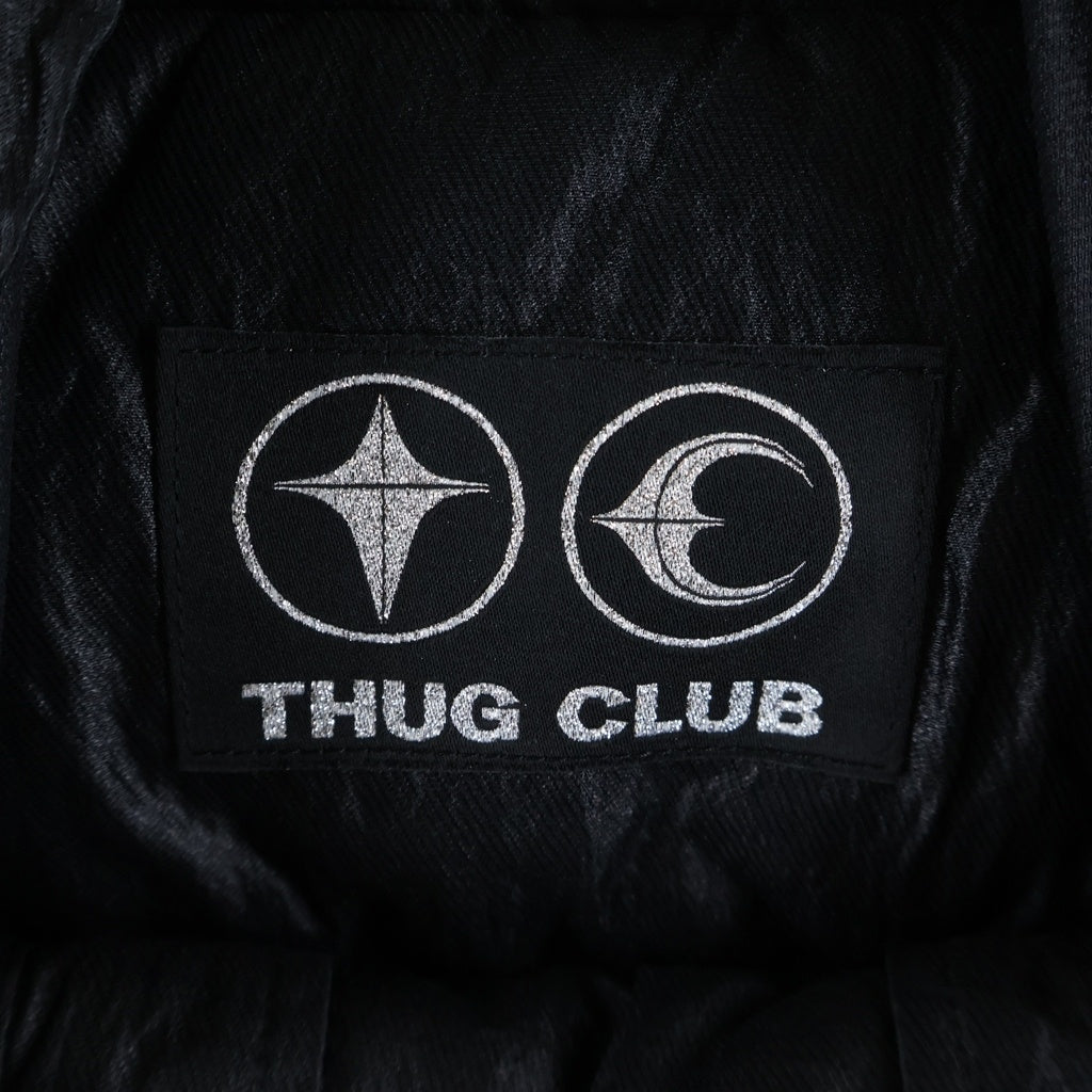 THUG CLUB(サグクラブ) 24AW NYLON JUMPER ダブルジップナイロンボンバージャケット ブラック TC24JP1001