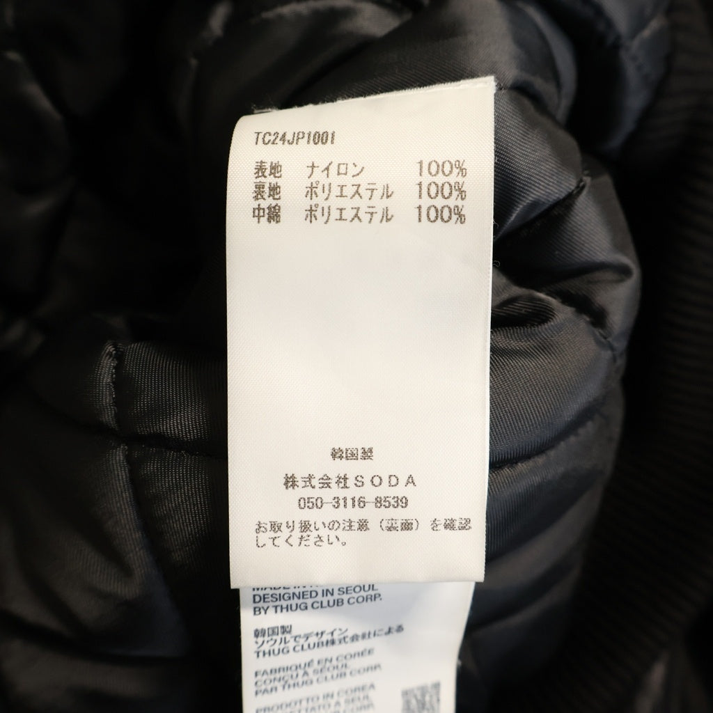 THUG CLUB(サグクラブ) 24AW NYLON JUMPER ダブルジップナイロンボンバージャケット ブラック TC24JP1001