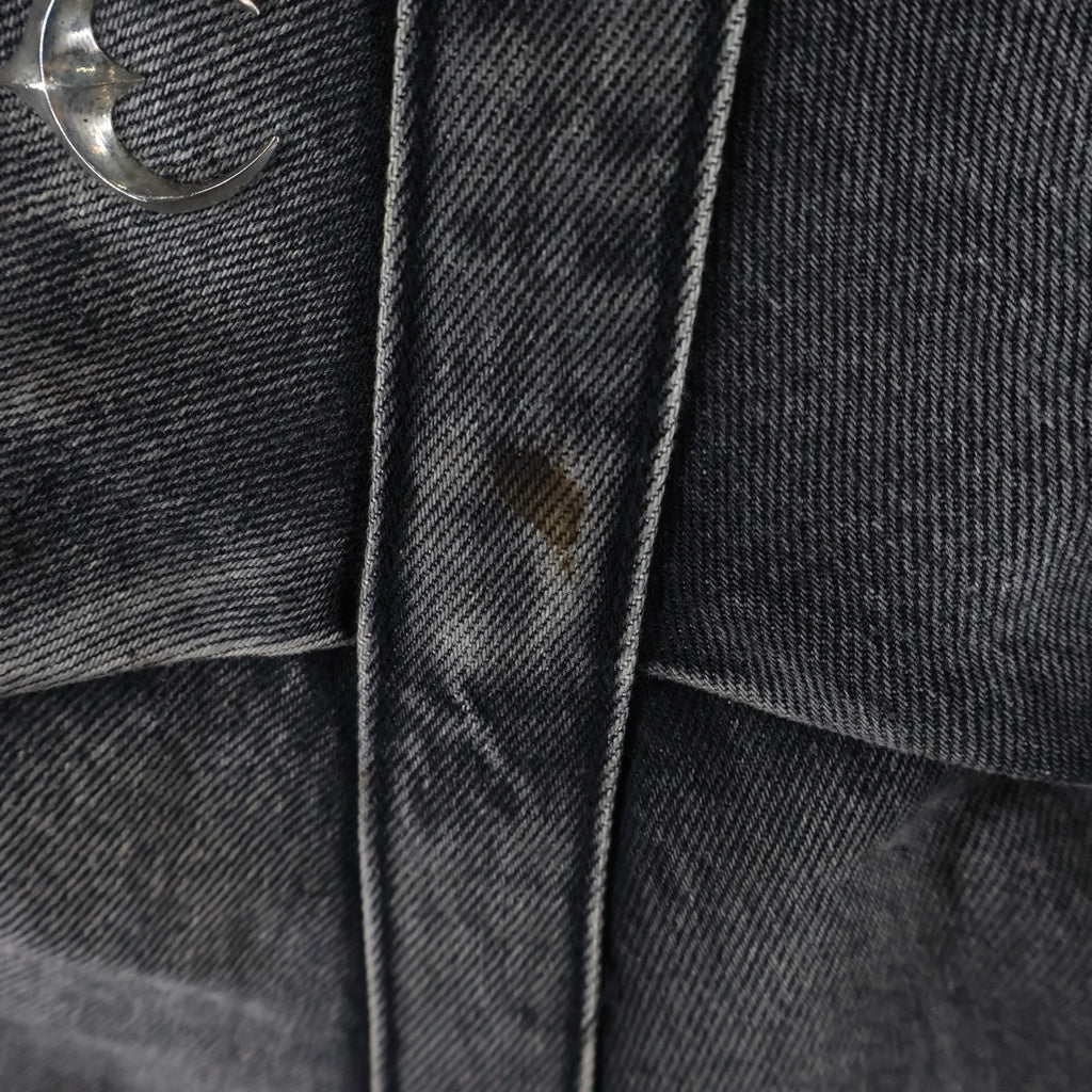 THUG CLUB(サグクラブ) 24AW Line Gob Denim Pants ロゴ装飾 デニムパンツ ブラック TC24PT3202