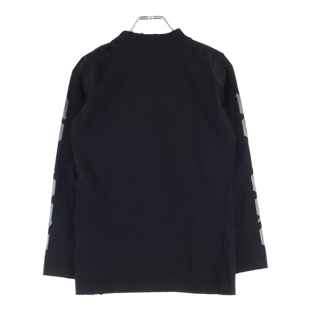BALENCIAGA(バレンシアガ) デストロイ加工 プリント 長袖Tシャツ カットソー ブラック 788244 レディース
