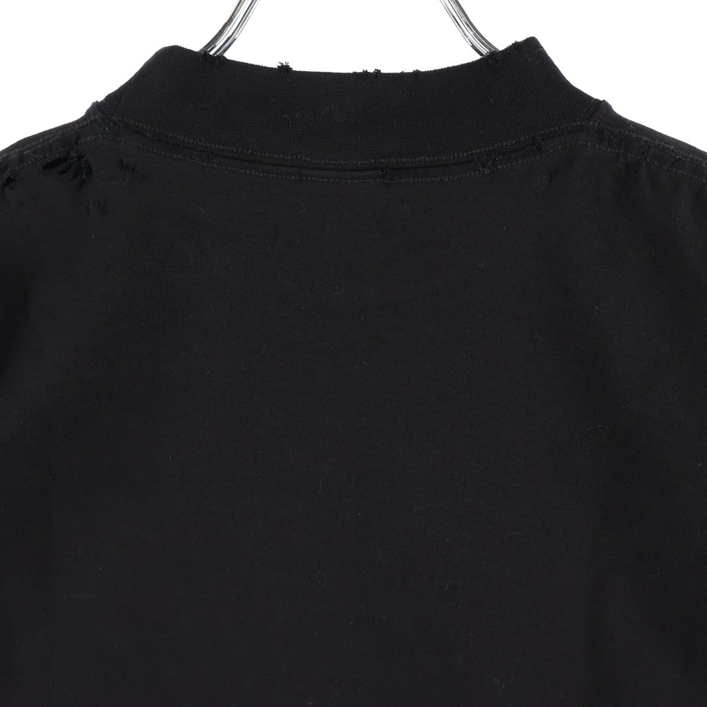 BALENCIAGA(バレンシアガ) デストロイ加工 プリント 長袖Tシャツ カットソー ブラック 788244 レディース